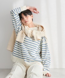 AMERICAN HOLIC | モックネックボーダーニットプルオーバー(ニット/セーター)