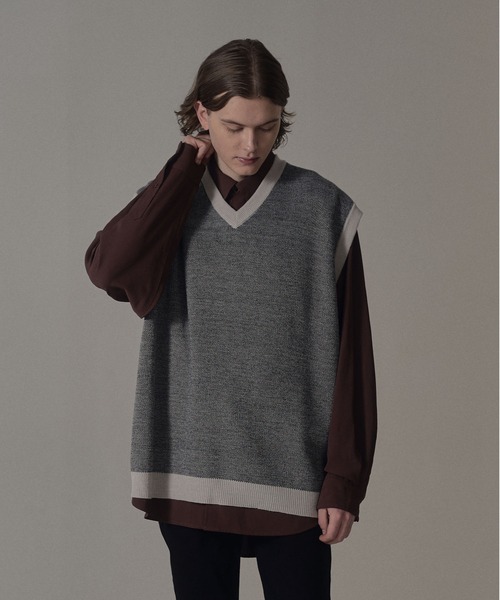 DOOPZ（ドープス）の「リバーシブルニットベスト（ベスト・メンズ・ベージュ/グレー・SMALL/MEDIUM/LARGE）」の6枚目の写真