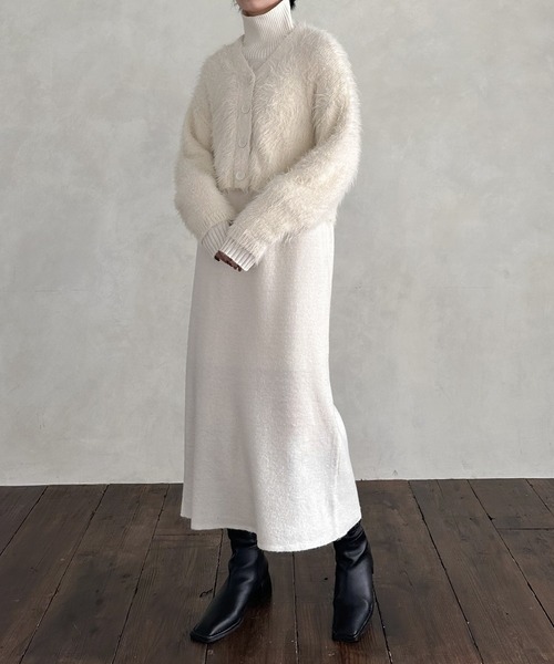 hellam(へラム)の「シャギーニットカーディガン(カーディガン/ボレロ・レディース・チャコールグレー/パープル/イエロー/アイボリー・FREE)」の20枚目の写真