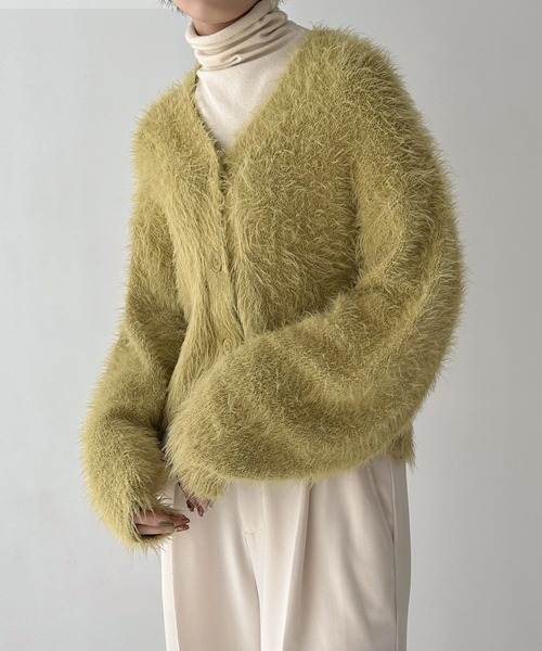 hellam(へラム)の「シャギーニットカーディガン(カーディガン/ボレロ・レディース・チャコールグレー/パープル/イエロー/アイボリー・FREE)」の19枚目の写真