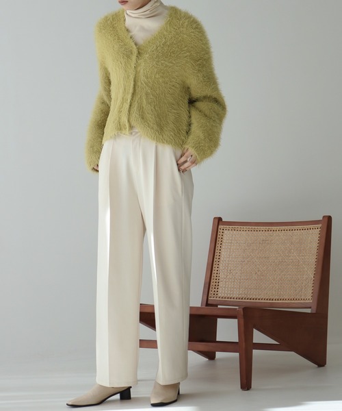 hellam(へラム)の「シャギーニットカーディガン(カーディガン/ボレロ・レディース・チャコールグレー/パープル/イエロー/アイボリー・FREE)」の16枚目の写真