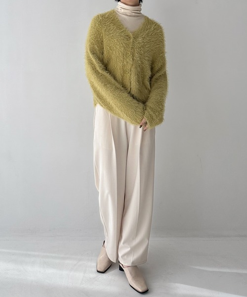 hellam(へラム)の「シャギーニットカーディガン(カーディガン/ボレロ・レディース・チャコールグレー/パープル/イエロー/アイボリー・FREE)」の22枚目の写真