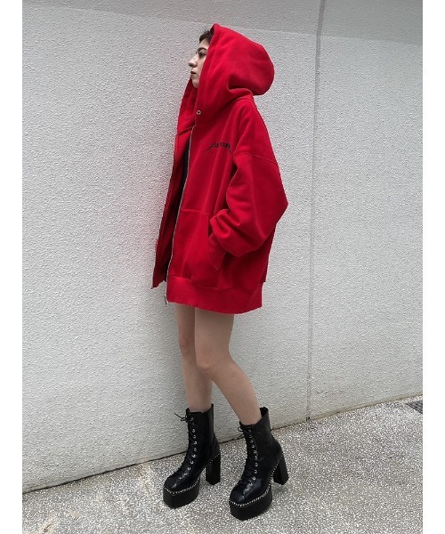 ENVYM（アンビー）の「スペースロゴＺＩＰパーカー（パーカー・レディース・レッド/ホワイト/ブラック・FREE）」の9枚目の写真