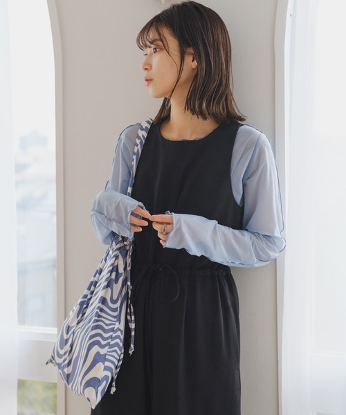 Kastane(カスタネ)の「【A4対応/PC対応】マーブルトートBAG(トートバッグ・レディース・ブルー/ベージュ/グリーン・FREE)」の11枚目の写真