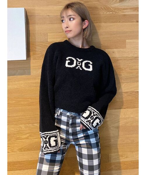 GYDA(ジェイダ)の「SYMMETRY GYDA モールヤーンニットトップス(ニット/セーター・レディース・オフホワイト/ブラック/ベージュ・FREE)」の2枚目の写真