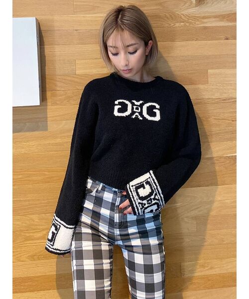 GYDA(ジェイダ)の「SYMMETRY GYDA モールヤーンニットトップス(ニット/セーター・レディース・オフホワイト/ブラック/ベージュ・FREE)」の5枚目の写真