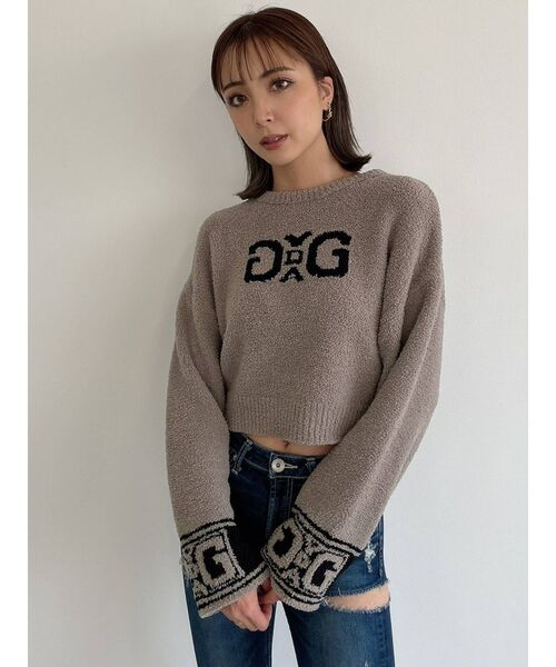 GYDA(ジェイダ)の「SYMMETRY GYDA モールヤーンニットトップス(ニット/セーター・レディース・オフホワイト/ブラック/ベージュ・FREE)」の7枚目の写真