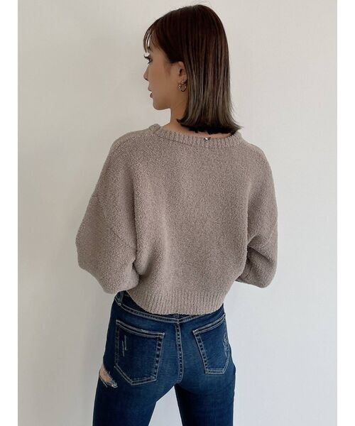 GYDA(ジェイダ)の「SYMMETRY GYDA モールヤーンニットトップス(ニット/セーター・レディース・オフホワイト/ブラック/ベージュ・FREE)」の9枚目の写真