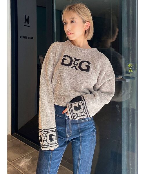 GYDA(ジェイダ)の「SYMMETRY GYDA モールヤーンニットトップス(ニット/セーター・レディース・オフホワイト/ブラック/ベージュ・FREE)」の13枚目の写真