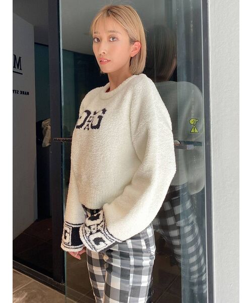 GYDA(ジェイダ)の「SYMMETRY GYDA モールヤーンニットトップス(ニット/セーター・レディース・オフホワイト/ブラック/ベージュ・FREE)」の19枚目の写真