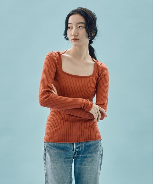 INSIIS(インシス)の「2wayウエストマークリボンニット(ニット/セーター・レディース・オレンジ/ブルー/ブラック・フリー)」の3枚目の写真