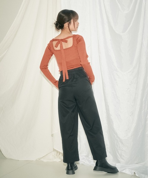 INSIIS(インシス)の「2wayウエストマークリボンニット(ニット/セーター・レディース・オレンジ/ブルー/ブラック・フリー)」の13枚目の写真