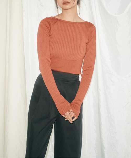 INSIIS(インシス)の「2wayウエストマークリボンニット(ニット/セーター・レディース・オレンジ/ブルー/ブラック・フリー)」の15枚目の写真