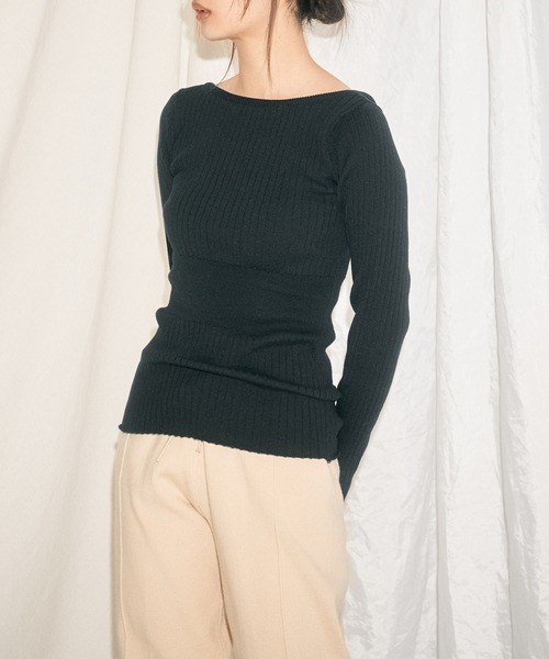 INSIIS(インシス)の「2wayウエストマークリボンニット(ニット/セーター・レディース・オレンジ/ブルー/ブラック・フリー)」の7枚目の写真