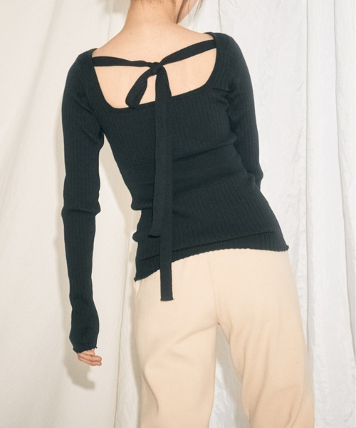 INSIIS(インシス)の「2wayウエストマークリボンニット(ニット/セーター・レディース・オレンジ/ブルー/ブラック・フリー)」の9枚目の写真