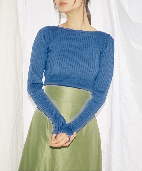 INSIIS(インシス)の「2wayウエストマークリボンニット(ニット/セーター・レディース・オレンジ/ブルー/ブラック・フリー)」の14枚目の写真