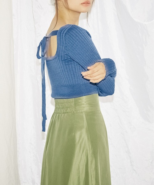 INSIIS(インシス)の「2wayウエストマークリボンニット(ニット/セーター・レディース・オレンジ/ブルー/ブラック・フリー)」の4枚目の写真