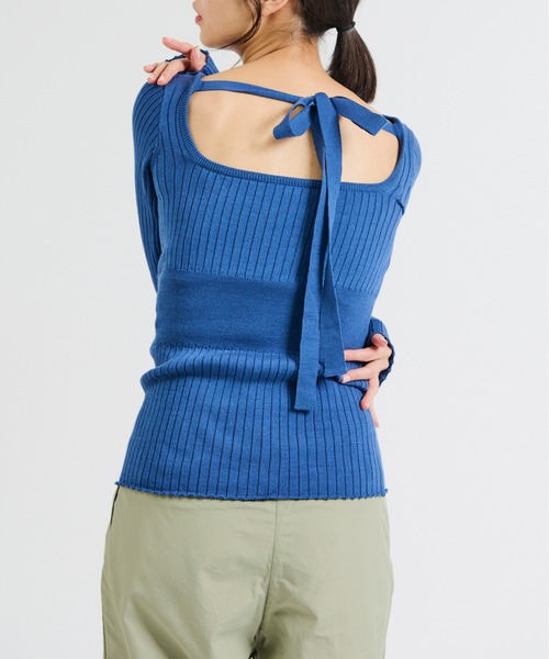 INSIIS(インシス)の「2wayウエストマークリボンニット(ニット/セーター・レディース・オレンジ/ブルー/ブラック・フリー)」の8枚目の写真