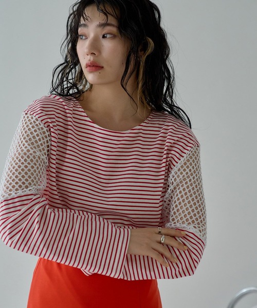新品 多部未華子着用 miette ボーダー ロンT ミエット 未使用 多部未華子着用 miette ボーダーT 対岸の家事 パープル