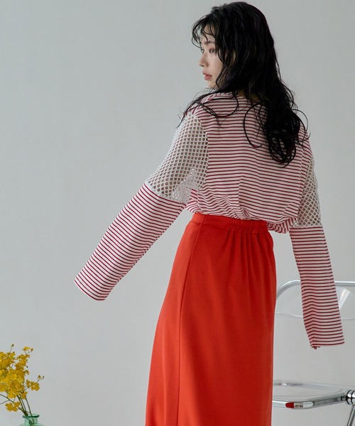 新品 多部未華子着用 miette ボーダー ロンT ミエット 未使用 多部未華子着用 miette ボーダーT 対岸の家事 パープル