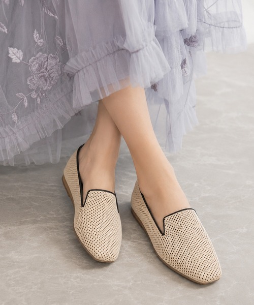 coca（ANDEX shoes product）（コカ）の「【サステナブルシリーズ】 ソフトスクエアトゥ ニット スリッポン（スリッポン・レディース・ブラック/ベージュ・SMALL/MEDIUM/LARGE）」の5枚目の写真