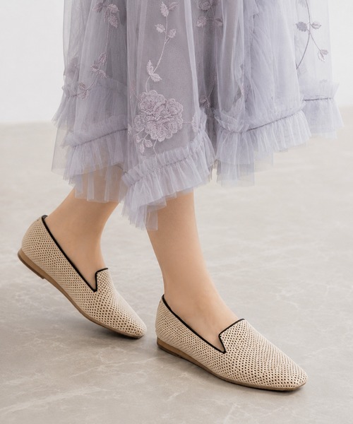 coca（ANDEX shoes product）（コカ）の「【サステナブルシリーズ】 ソフトスクエアトゥ ニット スリッポン（スリッポン・レディース・ブラック/ベージュ・SMALL/MEDIUM/LARGE）」の3枚目の写真