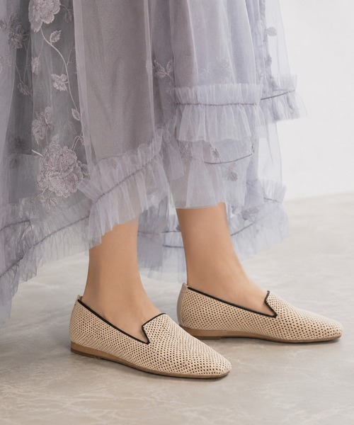 coca（ANDEX shoes product）（コカ）の「【サステナブルシリーズ】 ソフトスクエアトゥ ニット スリッポン（スリッポン・レディース・ブラック/ベージュ・SMALL/MEDIUM/LARGE）」の4枚目の写真