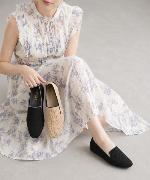 coca（ANDEX shoes product）（コカ）の「【サステナブルシリーズ】 ソフトスクエアトゥ ニット スリッポン（スリッポン・レディース・ブラック/ベージュ・SMALL/MEDIUM/LARGE）」の22枚目の写真