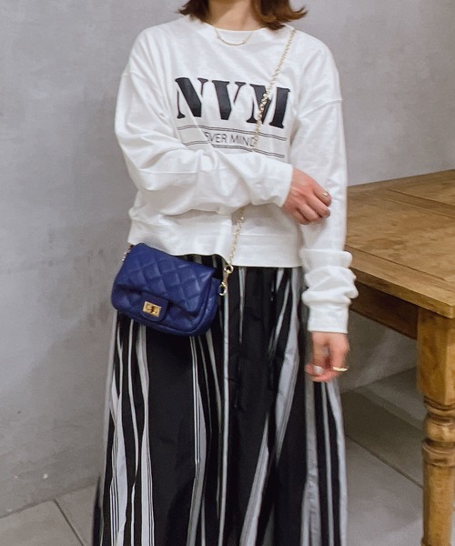 un dix cors（アンディコール）の「ロゴプリントコットンプルオーバー（Tシャツ/カットソー・レディース・ベージュ/ネイビー/オフホワイト・FREE）」の12枚目の写真