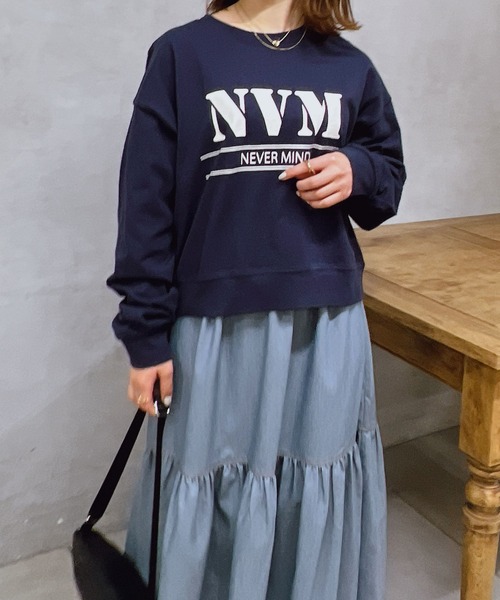 un dix cors（アンディコール）の「ロゴプリントコットンプルオーバー（Tシャツ/カットソー・レディース・ベージュ/ネイビー/オフホワイト・FREE）」の16枚目の写真