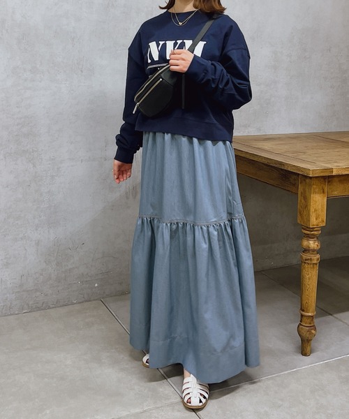 un dix cors（アンディコール）の「ロゴプリントコットンプルオーバー（Tシャツ/カットソー・レディース・ベージュ/ネイビー/オフホワイト・FREE）」の17枚目の写真