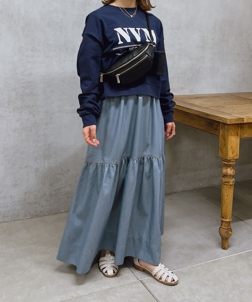 un dix cors（アンディコール）の「ロゴプリントコットンプルオーバー（Tシャツ/カットソー・レディース・ベージュ/ネイビー/オフホワイト・FREE）」の8枚目の写真