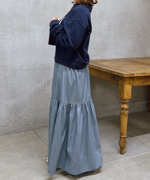 un dix cors（アンディコール）の「ロゴプリントコットンプルオーバー（Tシャツ/カットソー・レディース・ベージュ/ネイビー/オフホワイト・FREE）」の9枚目の写真