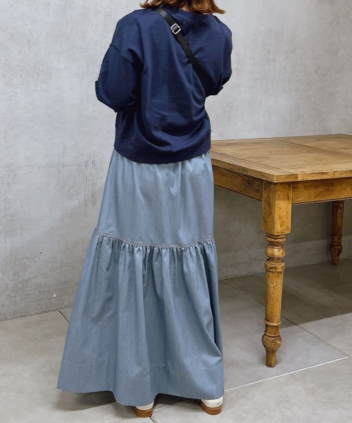 un dix cors（アンディコール）の「ロゴプリントコットンプルオーバー（Tシャツ/カットソー・レディース・ベージュ/ネイビー/オフホワイト・FREE）」の10枚目の写真