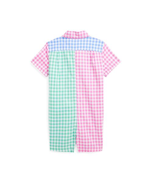 POLO RALPH LAUREN CHILDRENSWEAR（ポロ ラルフ ローレン チルドレンズウェア）の「ギンガム コットン ポプリン ファン ショートオール（ロンパース・キッズ・マルチ・3M/9M/12M/6M）」の2枚目の写真