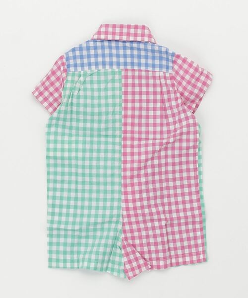 POLO RALPH LAUREN CHILDRENSWEAR（ポロ ラルフ ローレン チルドレンズウェア）の「ギンガム コットン ポプリン ファン ショートオール（ロンパース・キッズ・マルチ・3M/9M/12M/6M）」の4枚目の写真