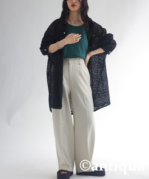 antiqua(アンティカ)の「センタープレスパンツ(その他パンツ・レディース・ブラック/ベージュ/グレー・M/L)」の21枚目の写真