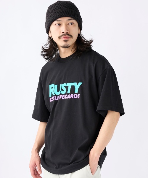 セール】【RUSTY:ラスティー】ロゴ半袖Tシャツ ワイドフィット
