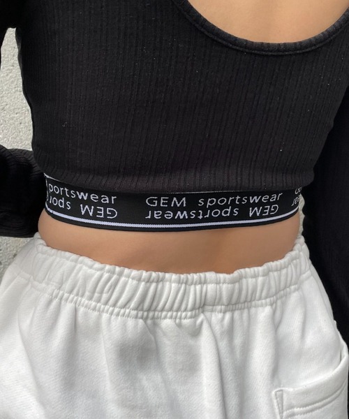 CIAOPANIC（チャオパニック）の「【GEM】ロゴゴムクロップドロンT/カップ付き（Tシャツ/カットソー・レディース・ブラック/ネイビー/イエロー・FREE）」の20枚目の写真