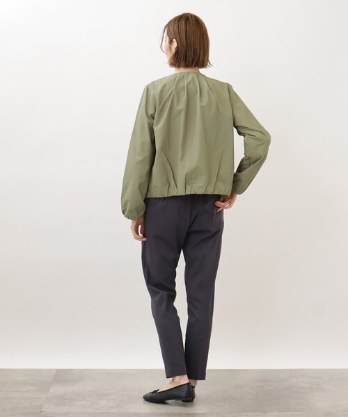 grove（グローブ）の「◆ラフ！きれいに！タックデザインノーカラーブルゾン（ノーカラージャケット・レディース・ブラック/カーキ/アイボリー・01/04/03/02/05）」の17枚目の写真