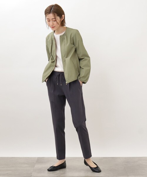 grove（グローブ）の「◆ラフ！きれいに！タックデザインノーカラーブルゾン（ノーカラージャケット・レディース・ブラック/カーキ/アイボリー・01/04/03/02/05）」の20枚目の写真