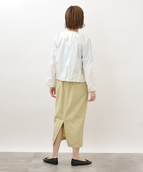 grove（グローブ）の「◆ラフ！きれいに！タックデザインノーカラーブルゾン（ノーカラージャケット・レディース・ブラック/カーキ/アイボリー・01/04/03/02/05）」の11枚目の写真