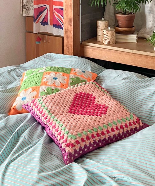 Casselini（キャセリーニ）の「Casselini HOME(キャセリーニ ホーム)クロシェクッションカバー（クッション/クッションカバー・レディース・ブラック/ネイビー/ピンク/オレンジ・FREE）」の21枚目の写真