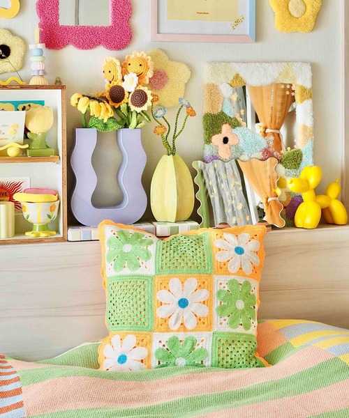 Casselini（キャセリーニ）の「Casselini HOME(キャセリーニ ホーム)クロシェクッションカバー（クッション/クッションカバー・レディース・ブラック/ネイビー/ピンク/オレンジ・FREE）」の19枚目の写真