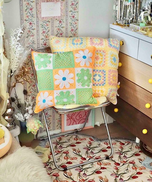 Casselini（キャセリーニ）の「Casselini HOME(キャセリーニ ホーム)クロシェクッションカバー（クッション/クッションカバー・レディース・ブラック/ネイビー/ピンク/オレンジ・FREE）」の20枚目の写真