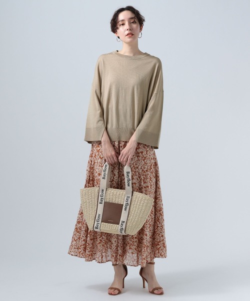 BAYFLOW(ベイフロー)の「スリットスリーブニットプルオーバー(ニット/セーター・レディース・オフホワイト/イエロー/モカ・FREE)」の6枚目の写真