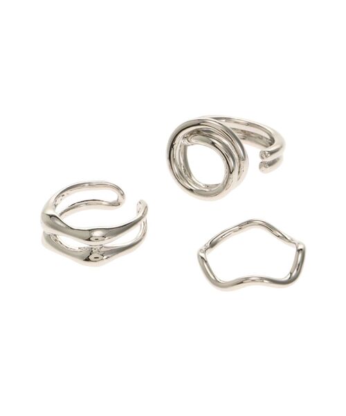 EVRIS（エヴリス）の「WAVE DESIGN 3PCSリング（リング・レディース・シルバー/ゴールド・FREE）」の10枚目の写真