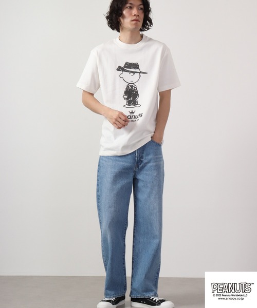 PEANUTS(ピーナッツ)の「PEANUTS スーツイラストプリント ピグメント加工 半袖Tシャツ(Tシャツ/カットソー・レディース・ホワイト系/ホワイト系1/ホワイト/アイボリー系/アイボリー系1/アイボリー・LL/4L/3L/M/S/L)」の10枚目の写真