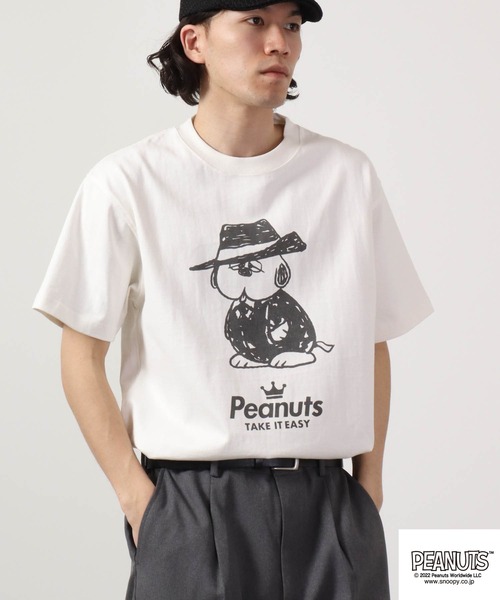 PEANUTS(ピーナッツ)の「PEANUTS スーツイラストプリント ピグメント加工 半袖Tシャツ(Tシャツ/カットソー・レディース・ホワイト系/ホワイト系1/ホワイト/アイボリー系/アイボリー系1/アイボリー・LL/4L/3L/M/S/L)」の17枚目の写真