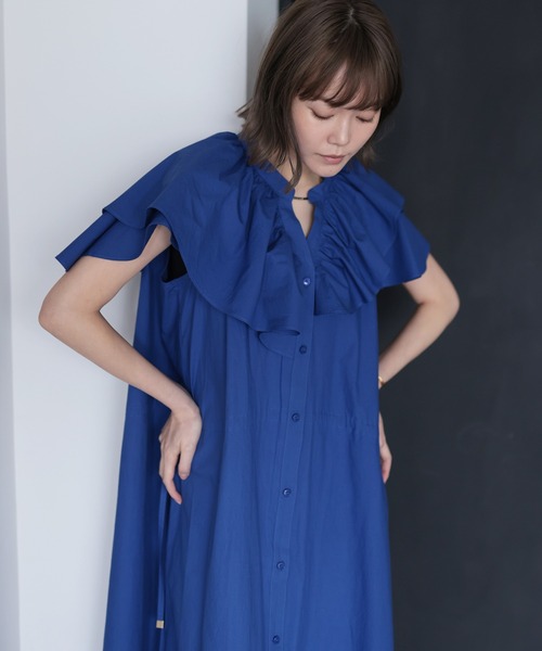 HERENCIA(ヘレンチア)の「アシンメトリー フリルカラー マルチウェイ ワンピース ドレス(ドレス・レディース・レッド/ブラック/ブルー・FREE)」の3枚目の写真